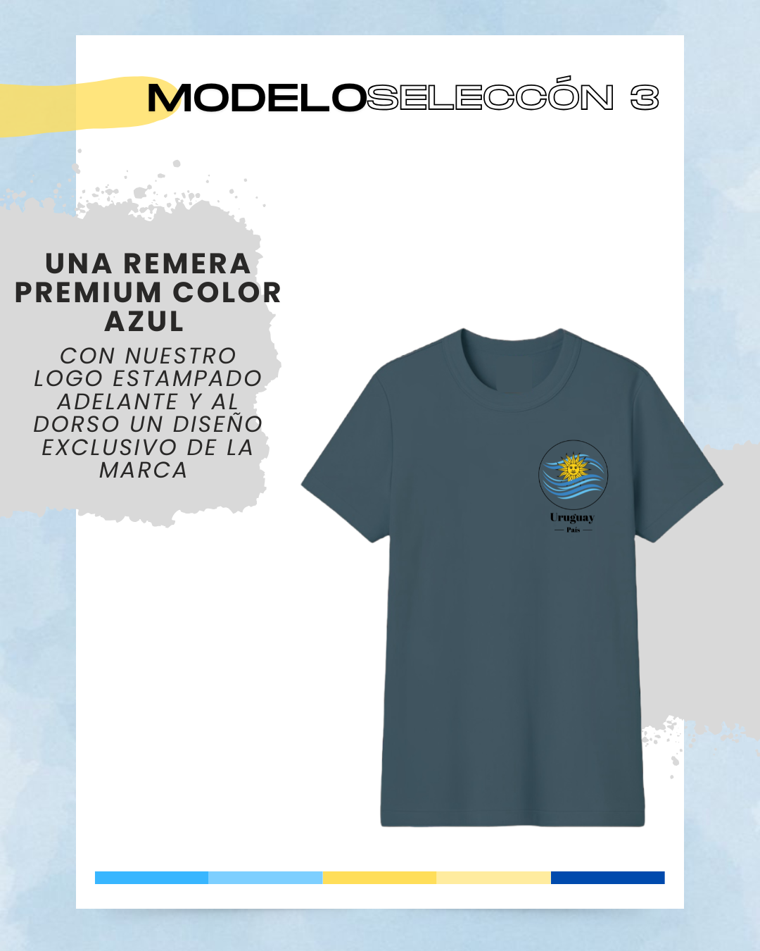 Remera azul.